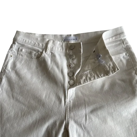 LOFT The Kick Crop Classic White Women's Jeans - Picture 3 of 7
